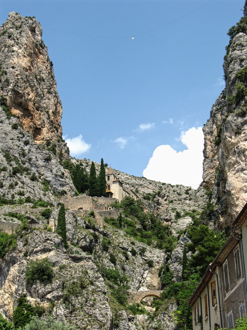 Star hanging between two rocks, Moustiers-Sainte-Marie, Chapel Notre-Dame de Beauvoir